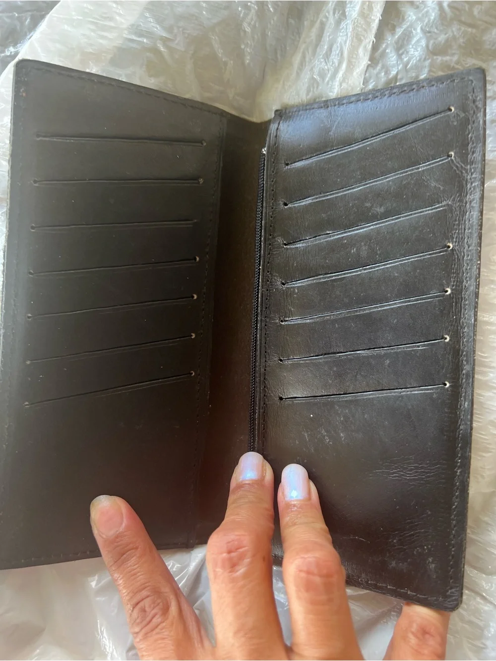 Hand-Tooled Leather Wallet with Horse Motif - Cognac